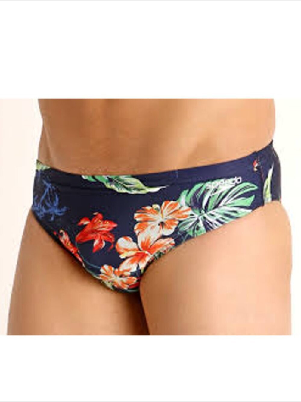 Speedo Endurance racer swimming brief shorts Island floral Euro swim men new 38